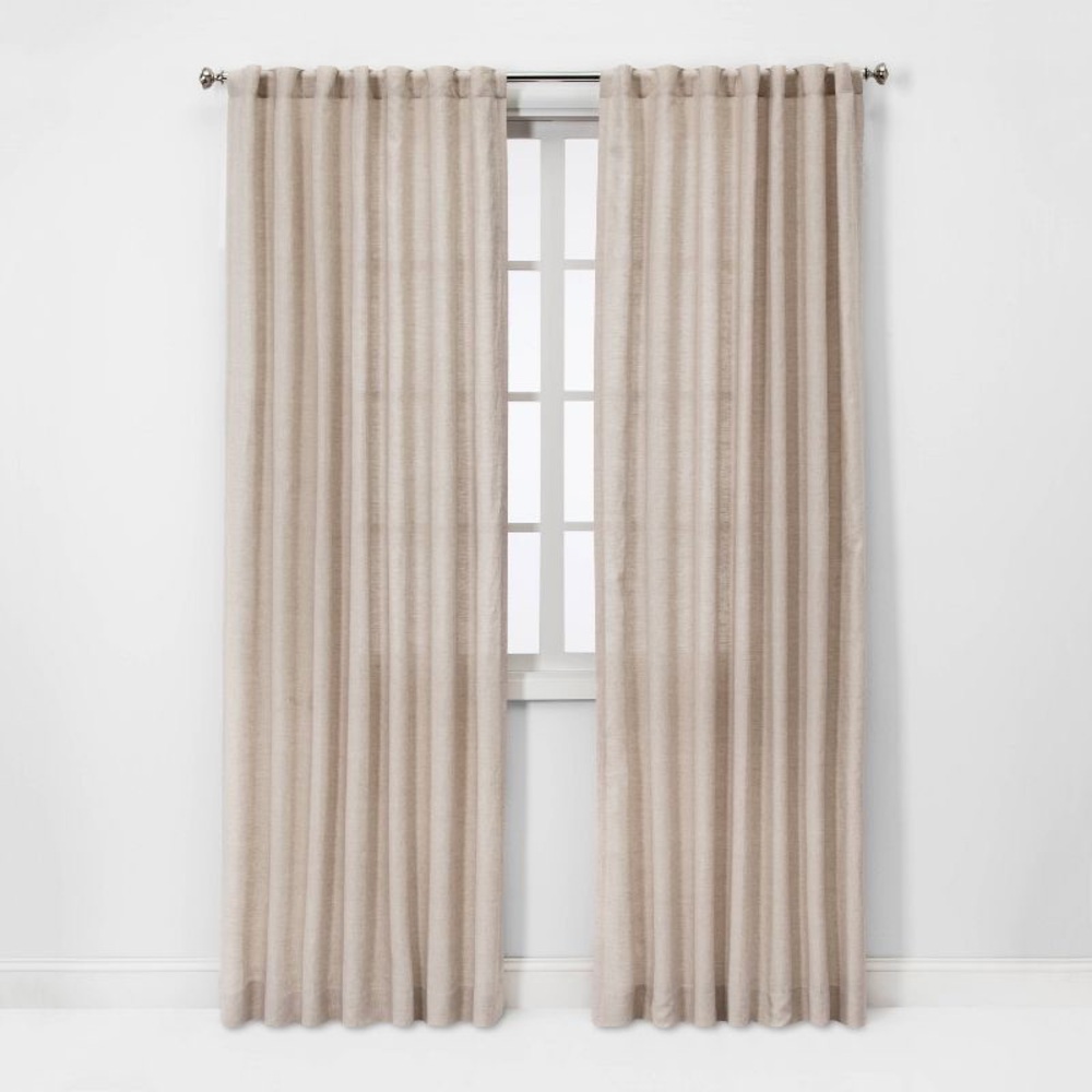 Target Threshold Light Filtering Linen Curtains Beige “natural” 2 panels
